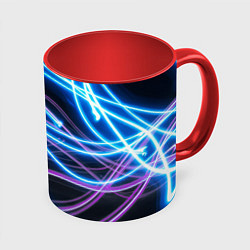 Кружка цветная Неоновая абстракция на темном