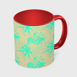 Кружка 3D Palm light blue, цвет: 3D-белый + красный