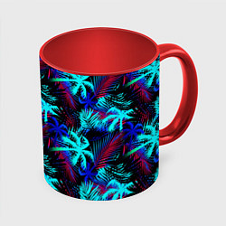 Кружка 3D Palm blue light blue, цвет: 3D-белый + красный
