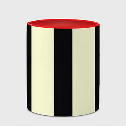 Кружка 3D Color black beige line, цвет: 3D-белый + красный — фото 2