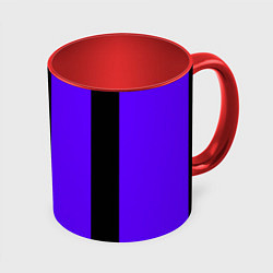 Кружка 3D Color purple black stripes, цвет: 3D-белый + красный
