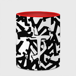 Кружка 3D Doom x half life pattern, цвет: 3D-белый + красный — фото 2
