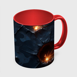 Кружка 3D Камуфляжная текстура с дырами, цвет: 3D-белый + красный