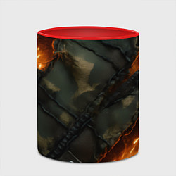 Кружка 3D Разорванный камуфляж с огнем, цвет: 3D-белый + красный — фото 2