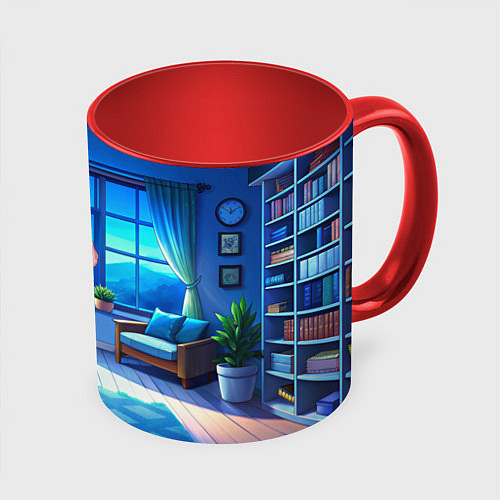 Кружка цветная Сиратори Айра хочет спать / 3D-Белый + красный – фото 1