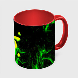 Кружка 3D Doom кислотное лого огненный, цвет: 3D-белый + красный