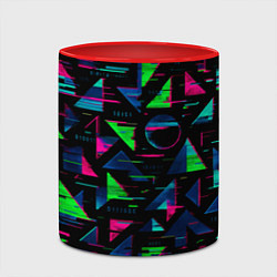 Кружка 3D Геометрия глитч, цвет: 3D-белый + красный — фото 2
