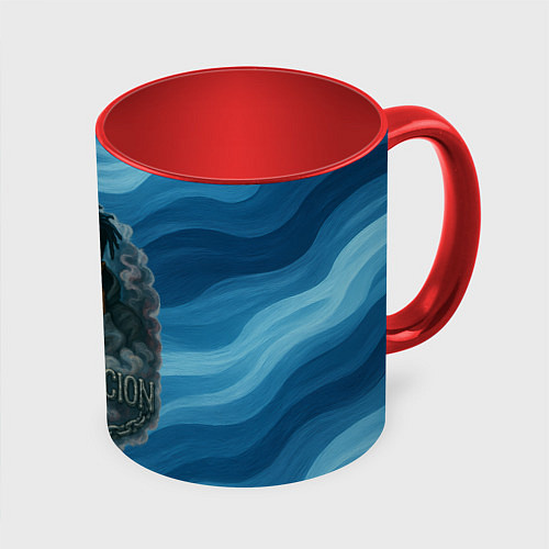 Кружка цветная XXXTentacion в облаке / 3D-Белый + красный – фото 1