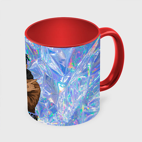 Кружка цветная XXXTentacion - скрещенные руки / 3D-Белый + красный – фото 1