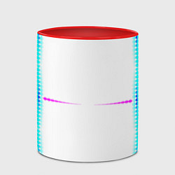 Кружка 3D Color white blue pink stripes, цвет: 3D-белый + красный — фото 2