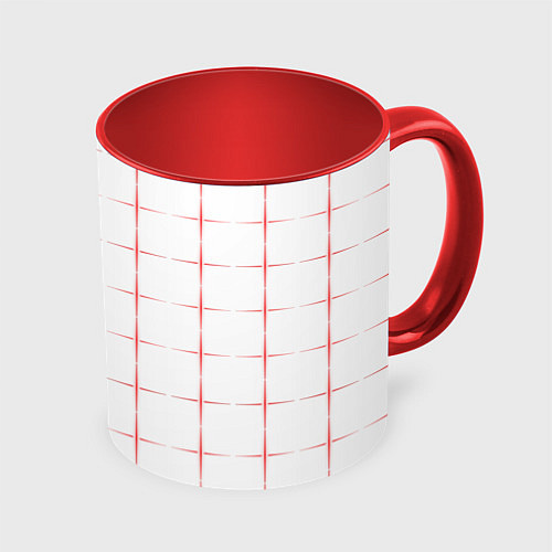 Кружка цветная Color white red crosses / 3D-Белый + красный – фото 1