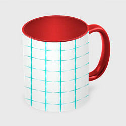 Кружка цветная Color white light blue crosses