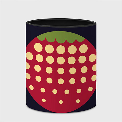 Кружка цветная Big strawberry russian black / 3D-Белый + черный – фото 2