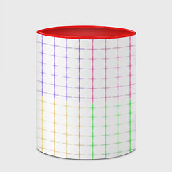 Кружка 3D Color white multicolored stripes, цвет: 3D-белый + красный — фото 2