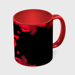 Кружка 3D Doom огненные краски, цвет: 3D-белый + красный