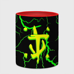 Кружка 3D Doom кислотный шторм молнии, цвет: 3D-белый + красный — фото 2