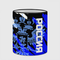 Кружка 3D Россия чёрно-синий штрихи, цвет: 3D-черный кант — фото 2