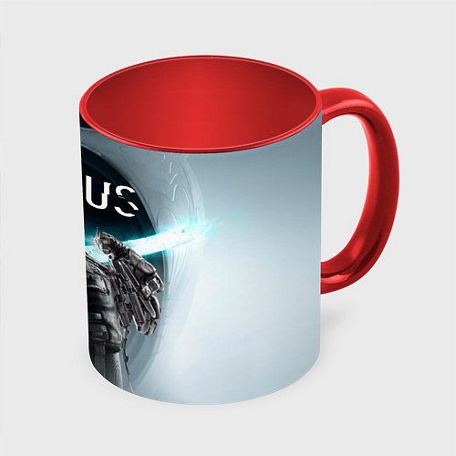 Кружка цветная Main hero Hell is us / 3D-Белый + красный – фото 1