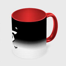 Кружка 3D Doom black geometry, цвет: 3D-белый + красный
