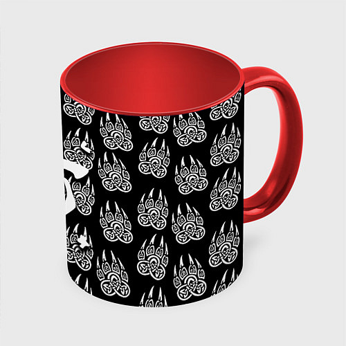 Кружка цветная Doom хищник леса / 3D-Белый + красный – фото 1