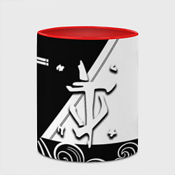 Кружка 3D Doom стильная геометрия, цвет: 3D-белый + красный — фото 2