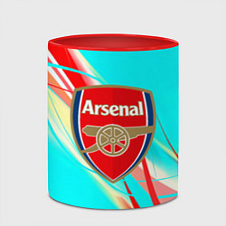 Кружка 3D Arsenal stripes, цвет: 3D-белый + красный — фото 2