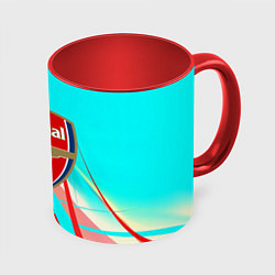 Кружка 3D Arsenal stripes, цвет: 3D-белый + красный