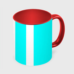 Кружка 3D Color blue and white, цвет: 3D-белый + красный