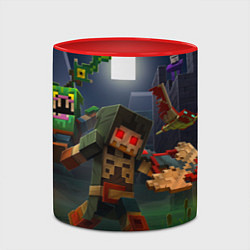 Кружка 3D Майнкрафт - темная ночь, цвет: 3D-белый + красный — фото 2
