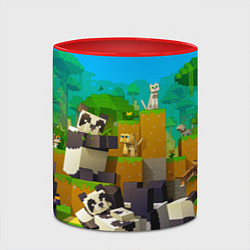 Кружка 3D Майнкрафт - панды, цвет: 3D-белый + красный — фото 2
