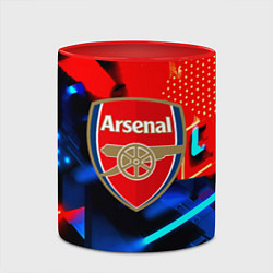 Кружка 3D Arsenal неоновая геометрия, цвет: 3D-белый + красный — фото 2