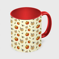 Кружка цветная Мед с яблоками