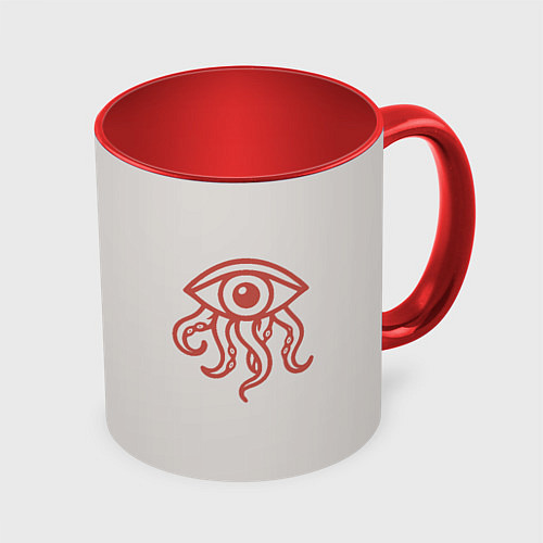Кружка цветная Иной взгляд / 3D-Белый + красный – фото 1