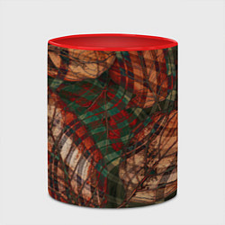 Кружка 3D Бесконечный клетчатый паттерн, цвет: 3D-белый + красный — фото 2