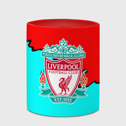 Кружка 3D Liverpool краски текстура штрихи, цвет: 3D-белый + красный — фото 2