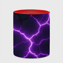Кружка 3D Фиолетовые молнии, цвет: 3D-белый + красный — фото 2