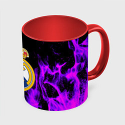 Кружка 3D Real Madrid неоновый огонь, цвет: 3D-белый + красный