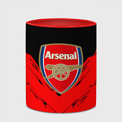 Кружка 3D Arsenal текстура краски, цвет: 3D-белый + красный — фото 2