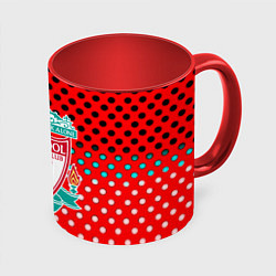 Кружка 3D Liverpool точки текстура спорт, цвет: 3D-белый + красный