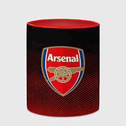 Кружка 3D Arsenal текстура полосы красные, цвет: 3D-белый + красный — фото 2