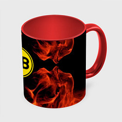 Кружка цветная Borussia огонь текстура