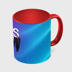 Кружка цветная BTS розово-голубой фон