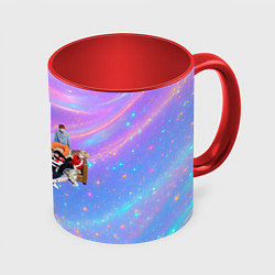 Кружка 3D BTS на диване, цвет: 3D-белый + красный