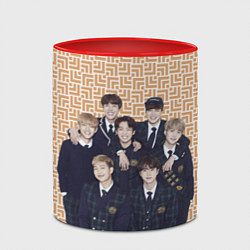 Кружка 3D BTS в костюмах, цвет: 3D-белый + красный — фото 2