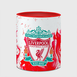 Кружка 3D Liverpool розовый огонь, цвет: 3D-белый + красный — фото 2