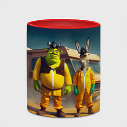 Кружка 3D Шрек и Данки пустились во все тяжкие, цвет: 3D-белый + красный — фото 2