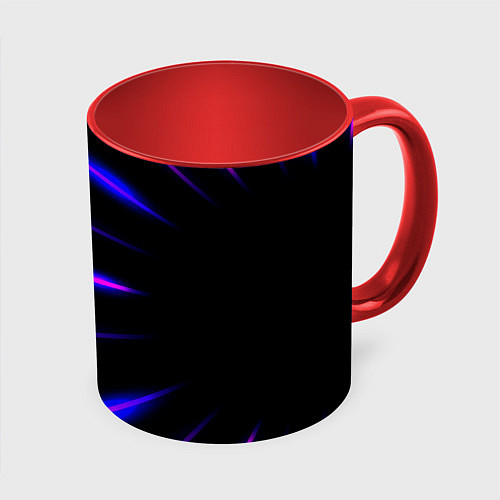 Кружка цветная Color black neon / 3D-Белый + красный – фото 1
