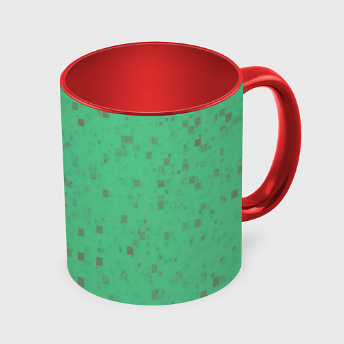 Кружка цветная Color green brown / 3D-Белый + красный – фото 1