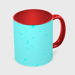 Кружка 3D Color light blue shapes, цвет: 3D-белый + красный