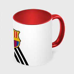 Кружка цветная Barcelona черно белые полосы